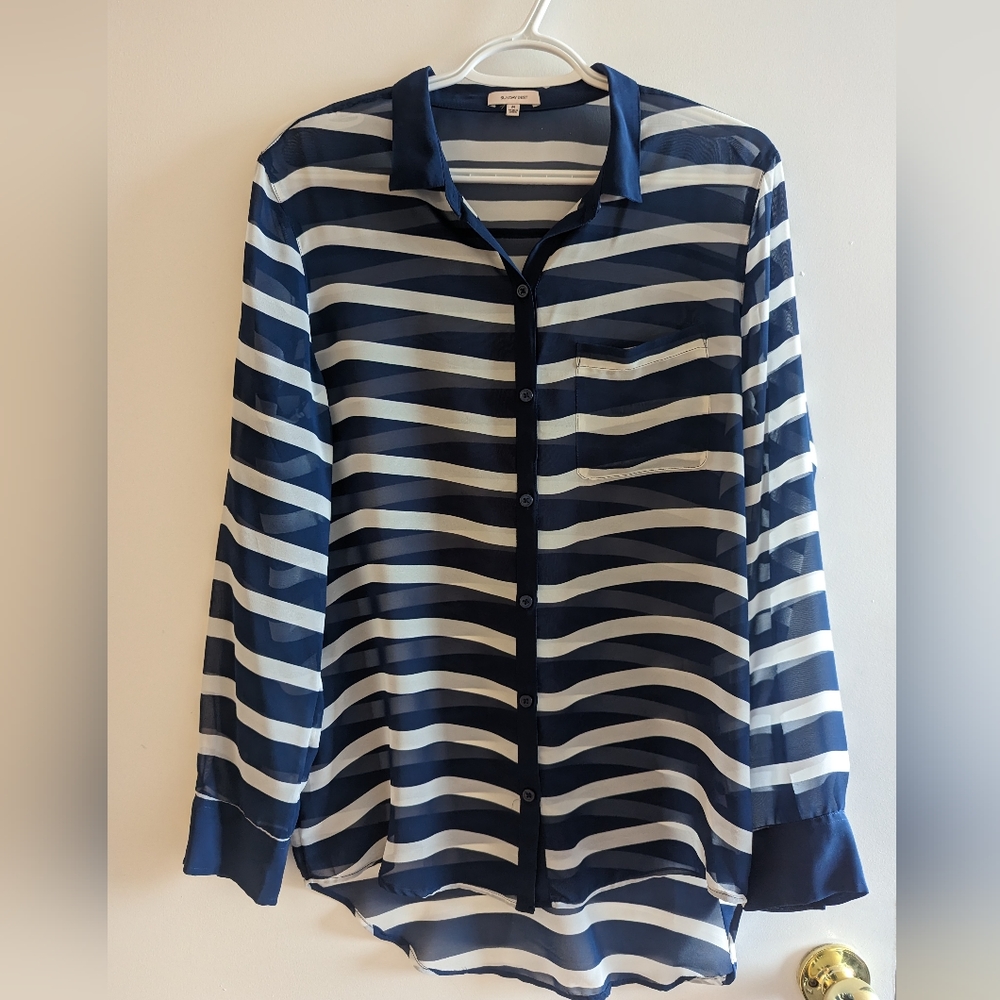 Aritzia Sunday Best Striped Blouse M
